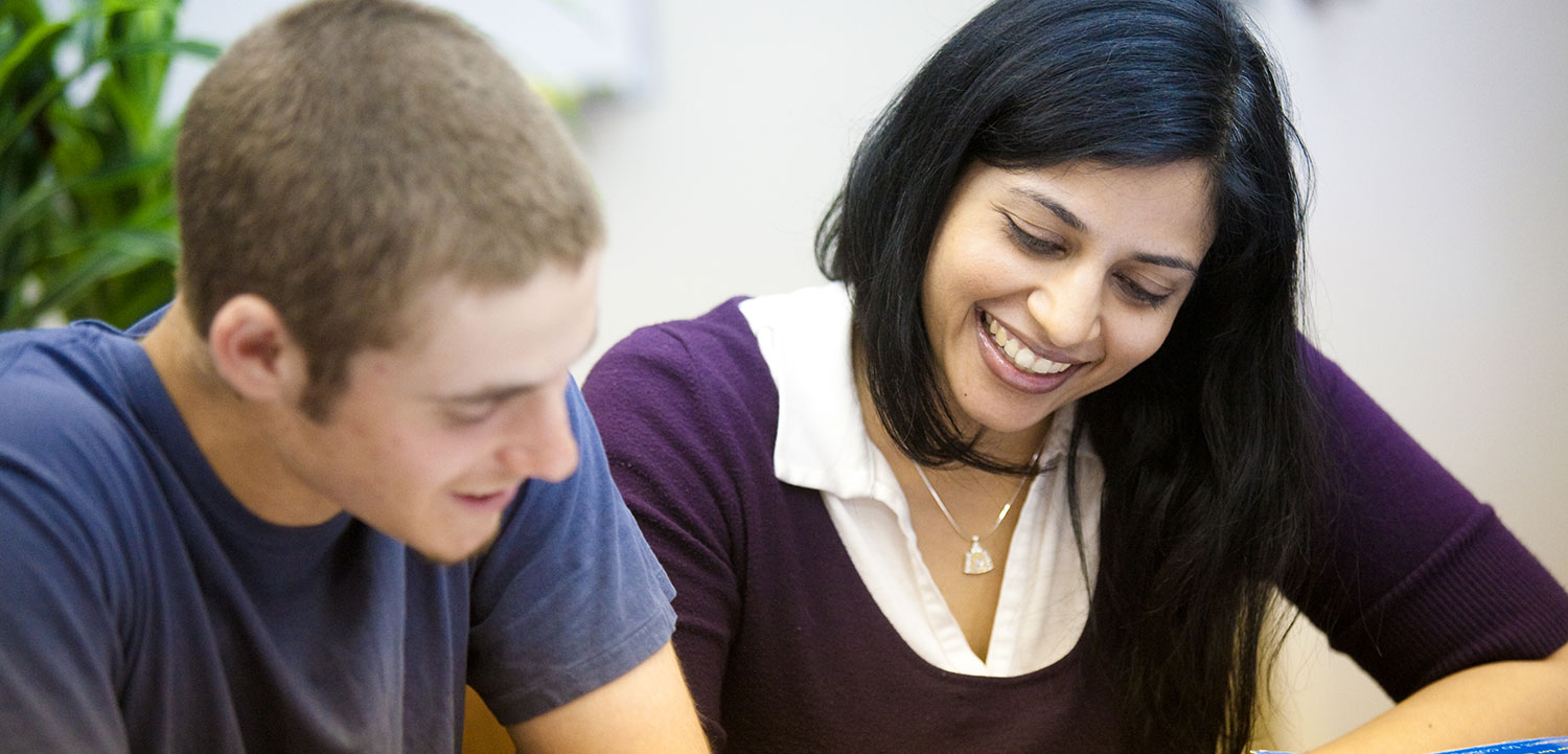 tutor working with student